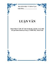 Luận văn Hoàn thiện tổ chức kế toán doanh thu, chi phí và xác định kết quả kinh doanh tại công ty TNHH May Thiên Nam