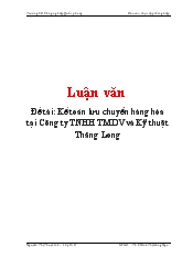 Luận văn Kế toán lưu chuyển hàng hóa tại Công ty TNHH Thương mại dịch vụ và Kỹ thuật Thăng Long