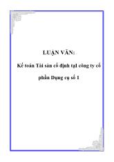 Luận văn Kế toán Tài sản cố định tạI công ty cổ phần Dụng cụ số 1