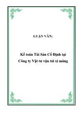 Luận văn Kế toán Tài Sản Cố Định tại Công ty Vật tư vận tải xi măng