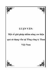 Luận văn Một số giải pháp nhằm nâng cao hiệu quả sử dụng vốn tại Tổng công ty Than Việt Nam