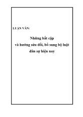 Luận văn Những bất cập và hướng sửa đổi, bổ sung bộ luật dân sự hiện nay