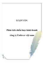 Luận văn Phân tích chiến lược kinh doanh công ty Unilever Việt Nam