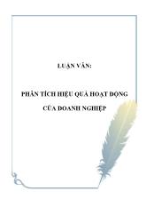 Luận văn Phân tích hiệu quả hoạt động của doanh nghiệp