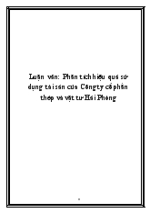 Luận văn Phân tích hiệu quả sử dụng tài sản của Công ty cổ phần thép và vật tư Hải Phòng