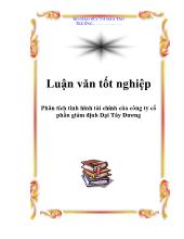Luận văn Phân tích tình hình tài chính của công ty cổ phần giám định Đại Tây Dương