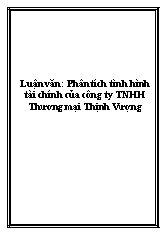 Luận văn Phân tích tình hình tài chính của công ty TNHH Thương mại Thịnh Vượng