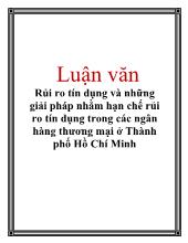 Luận văn Rủi ro tín dụng và những giải pháp nhằm hạn chế rủi ro tín dụng trong các ngân hàng thương mại ở Thành phố Hồ Chí Minh