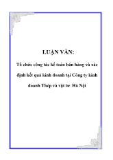 Luận văn Tổ chức công tác kế toán bán hàng và xác định kết quả kinh doanh tại Công ty kinh doanh Thép và vật tư Hà Nội