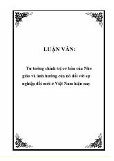 Luận văn Tư tưởng chính trị cơ bản của Nho giáo và ảnh hưởng của nó đối với sự nghiệp đổi mới ở Việt Nam hiện nay
