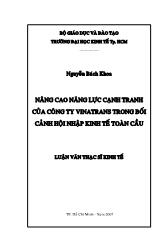 Nâng cao năng lực cạnh tranh của công ty Vinatrans trong bối cảnh hội nhập kinh tế toàn cầu