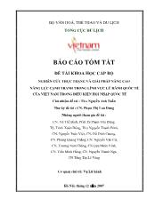 Nghiên cứu thực trạng và giải pháp nâng cao năng lực cạnh tranh trong lĩnh vực lữ hành quốc tế của Việt Nam trong điều kiện hội nhập quốc tế