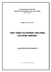 Phát triển thị trường trái phiếu giai đoạn 2008-2020