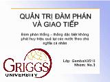 Quản trị đàm phán và giao tiếp