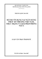 Rủi ro tín dụng tại ngân hàng thương mại cổ phần kỹ thương Việt Nam , thực trạng và giải pháp phòng ngừa