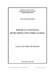 Sinh kế của người dao huyện thông nông tỉnh Cao Bằng