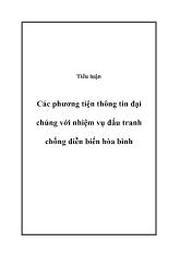 Tiểu luận Các phương tiện thông tin đại chúng với nhiệm vụ đấu tranh chống diễn biến hòa bình