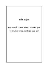 Tiểu luận Học thuyết 