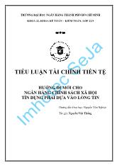 Tiểu luận Hướng đi mới cho ngân hàng chính sách xã hội tín dụng phải dựa vào lòng tin
