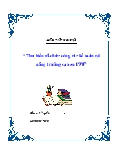 Tìm hiểu tổ chức công tác kế toán tại nông trường cao su 19/8