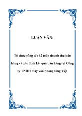 Tổ chức công tác kế toán doanh thu bán hàng và xác định kết quả bán hàng tại Công ty TNHH máy văn phòng Sing Việt