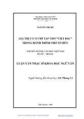 Giá trị và vị trí tập thơ 