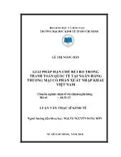 Giải pháp hạn chế rủi ro trong thanh toán quốc tế tại ngân hàng thương mại cổ phần xuất nhập khẩu Việt Nam