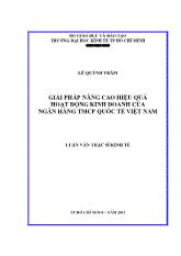 Giải pháp nâng cao hiệu quả hoạt động kinh doanh của ngân hàng thương mại cổ phần quốc tế Việt Nam