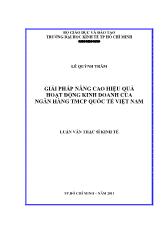 Giải pháp nâng cao hiệu quả hoạt động kinh doanh của ngân hàng thương mại cổ phần quốc tế Việt Nam