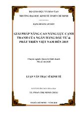 Giải pháp nâng cao năng lực cạnh tranh của ngân hàng đầu tư & phát triển Việt Nam đến 2015
