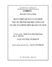 Hoàn thiện quản lý tài chính tại các trường đại học công lập tự chủ tài chính trên địa bàn thành phố Hồ Chí Minh