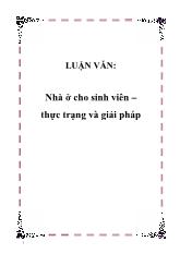 Luận văn Nhà ở cho sinh viên – thực trạng và giải pháp