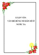 Luận văn Vần đề bùng nổ dân số ở nước ta
