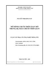 Mô hình chuỗi thời gian mờ trong dự báo chuỗi thời gian