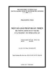 Một số giải pháp hoàn thiện hệ thống kiểm soát nội bộ của ngành y tế tỉnh Long An