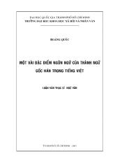 Một vài đặc điểm ngôn ngữ của thành ngữ gốc hán trong Tiếng Việt