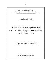 Nâng cao lợi thế cạnh tranh cho các siêu thị tại thành phố Hồ Chí Minh giai đoạn 2011 ­ 2020