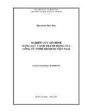 Nghiên cứu mô hình năng lực cạnh tranh động của công ty TNHH Siemens Việt Nam