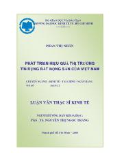 Phát triển hiệu quả thị trường tín dụng bất động sản của Việt Nam