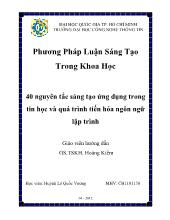 40 nguyên tắc sáng tạo ứng dụng trong tin học và quá trình tiến hóa ngôn ngữ lập trình