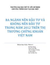 Ba ngành nên đầu tư và không nên đầu tư trong năm 2012 trên thị trường chứng khoán Việt Nam