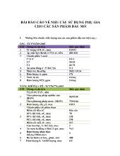 Báo cáo Bài về nhu cầu sử dụng phụ gia cho các sản phẩm dầu mỏ
