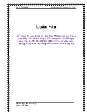 Báo cáo Luận văn Xây dựng Đánh giá Tác động Môi trường của Dự án Nhà máy sản xuất Formalyn 37%, công suất 120 tấn/ngày của Công ty TNHH GREEN CHEMICAL tại Khu công nghiệp Long Bình - Thành phố Biên Hòa - tỉnh Đồng Nai