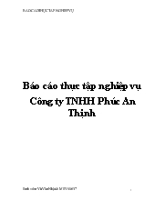 Báo cáo Thực tập nghiệp vụ Công ty TNHH Phúc An Thịnh