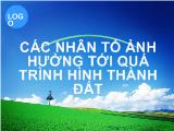 Các nhân tố ảnh hưởng tới quá trình hình thành đất