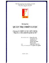Chiến lược liên minh: ‘‘hợp tác và liên minh để giành lợi thế’’