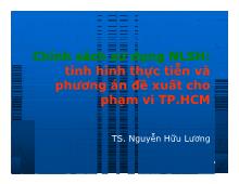 Chính sách sử dụng Nhiên liệu sinh học: tình hình thực tiễn và phương án đề xuất cho phạm vi TP.HCM