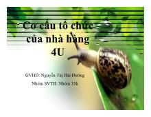 Cơ cấu tổ chức của nhà hàng 4U