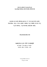 Đánh giá mô hình quản lý tài nguyên môi trường dựa vào cộng đồng tại thôn Xuân Tự, Vạn Hưng, Vạn Ninh, Khánh Hòa