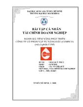 Đánh giá tiềm năng phát triển công ty cổ phần vật tư xăng dầu (comeco) (mã cổ phiếu com)